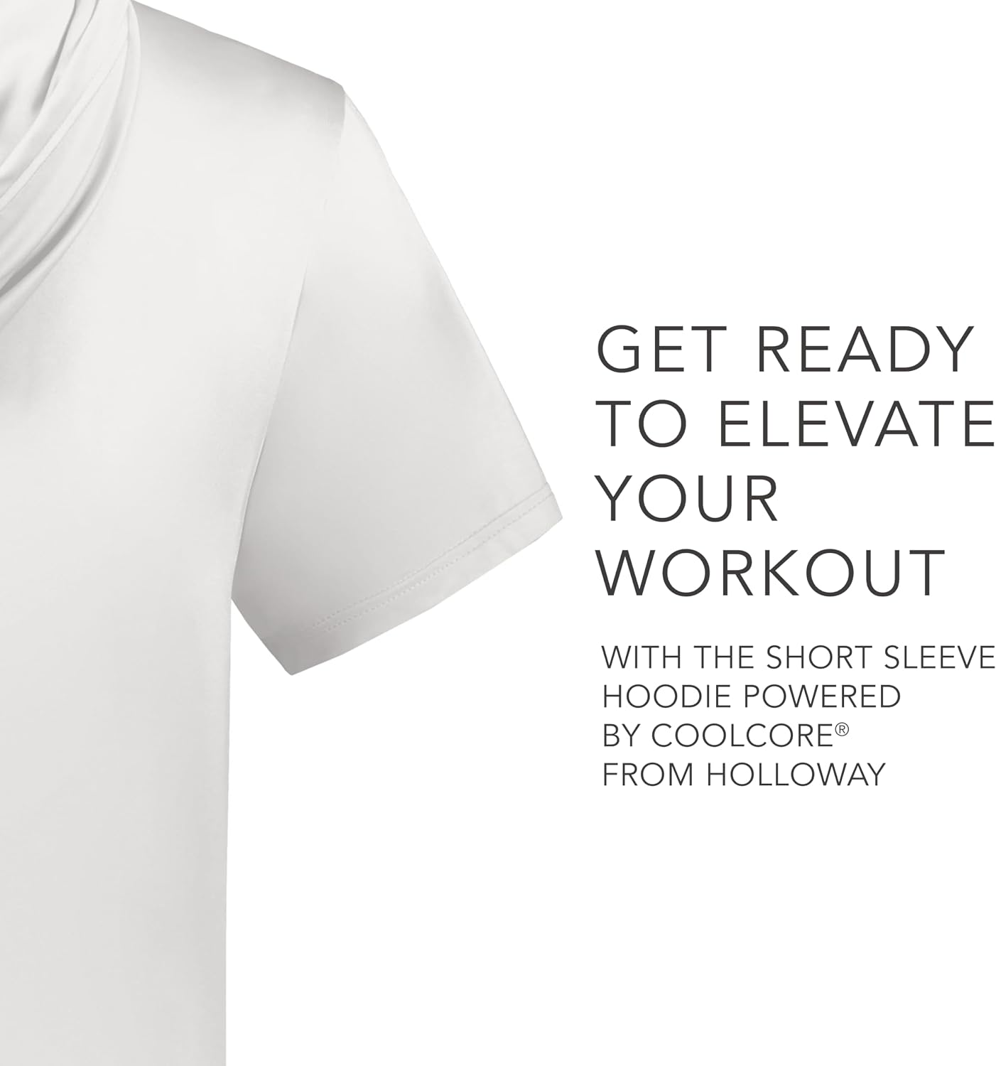 Holloway Men's Powered By Coolcore Short Sleeve Hoodie – Athletic-fit Gym Hoodie With 4-way Stretch and Cooling Fabric