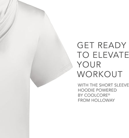 Holloway Men's Powered By Coolcore Short Sleeve Hoodie – Athletic-fit Gym Hoodie With 4-way Stretch and Cooling Fabric