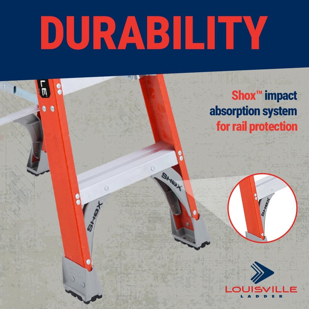 Louisville Ladder 6 ft Fiberglass Step Ladder, FS1506, Type IA, 300 lbs