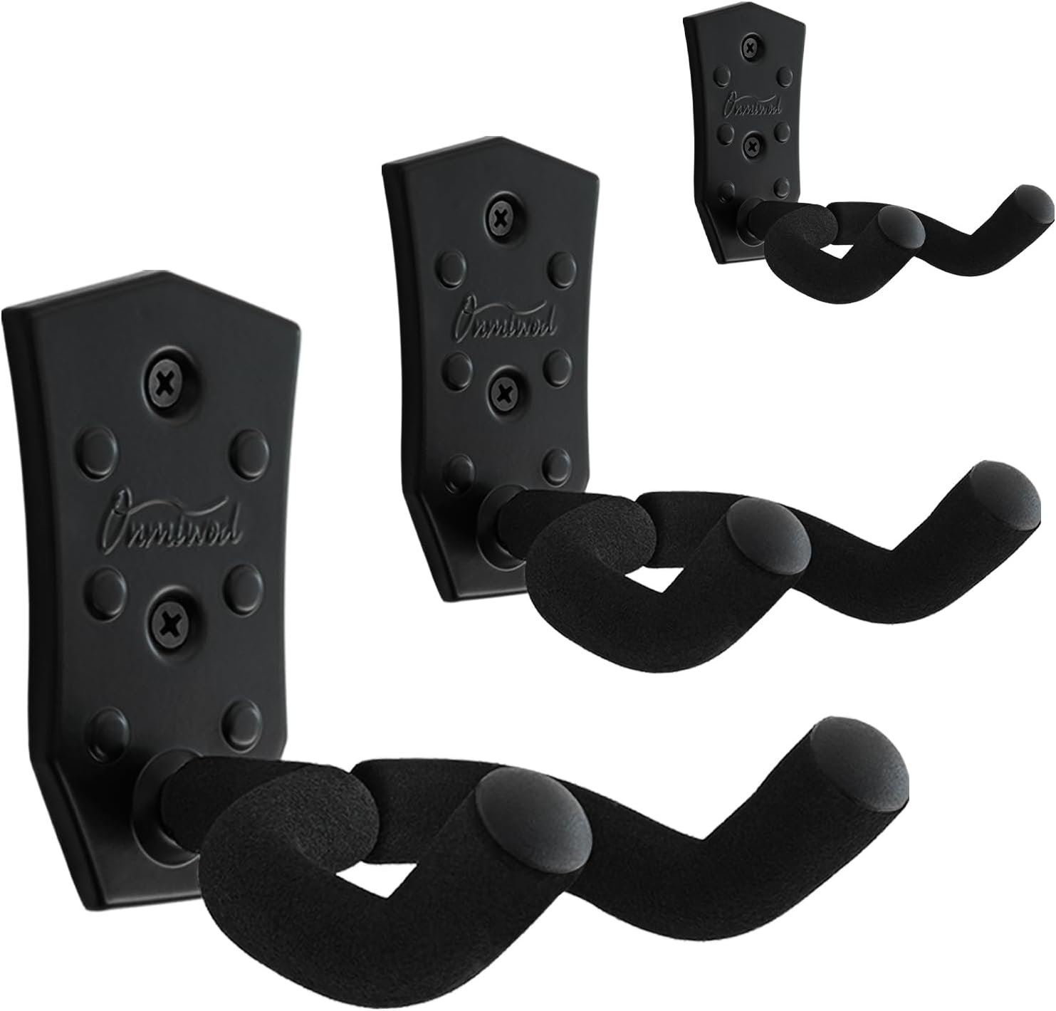 Onmiwod Guitar Wall Mount 3 Pack, Black Metal Guitar Hanger, V-Shaped Guitar Wall Hangers Mount, Guitar Holder Hook Stand Wall for Acoustic, Electric Guitar, Banjo, Bass, for Guitar Player Men Boy