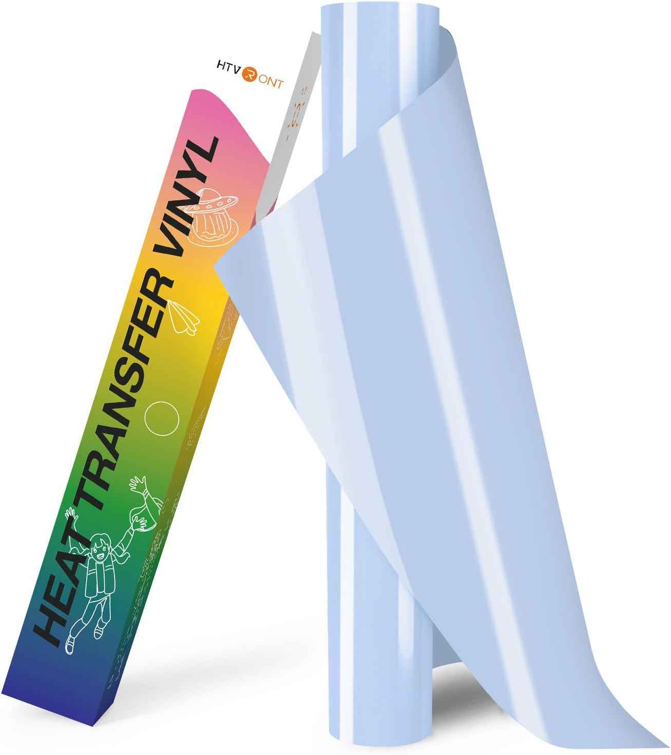 HTVRONT HTV Heat Transfer Vinyl - 12" x 8ft Pale Blue HTV Vinyl for Shirts