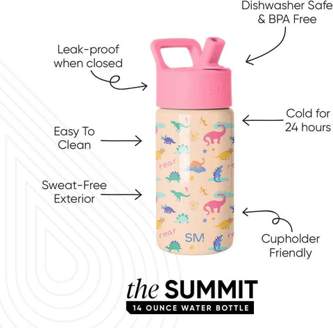Simple Modern Kids Water Bottle & Toddler Cup | 14oz | Dinosaur