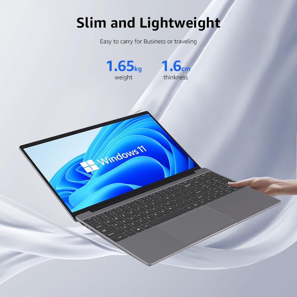 ApoloSign 15.6" Laptop, Expandable 1TB, 12GB RAM, 512GB SSD, with Intel N5095 High-Speed Performance, and Full HD Display, Dual-Band WiFi, 178° Open Angle, Dual Speakers