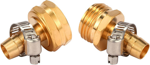 Brass Garden Hose Connector Repair Mender Kit, Fits 1/2" Water Hose Fitting