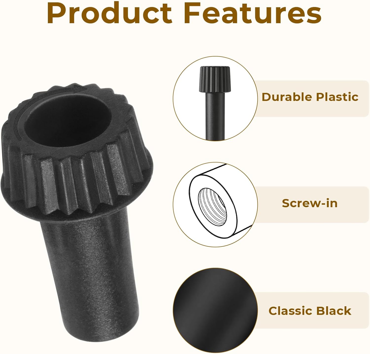 DiCUNO Light Lamp Turn On/Off Switch Knobs Replacement, Black, 20mm, 4-Pack