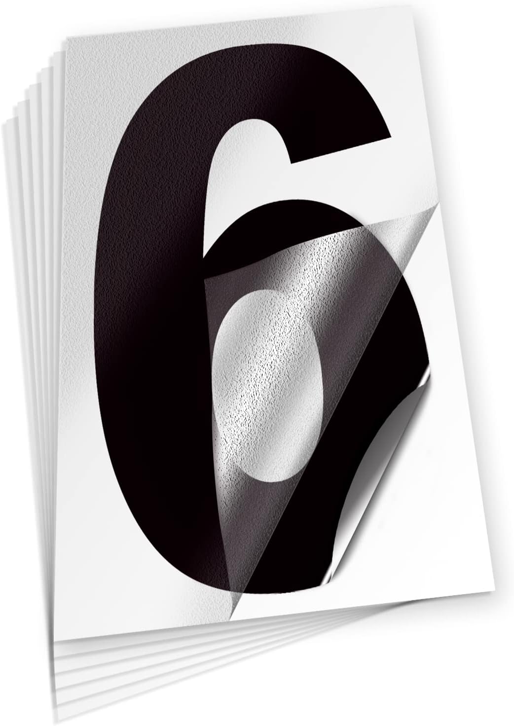 iSYFIX Black Vinyl Number 6 (Six) Stickers, 10 Inch, 6 Pack, Self Adhesive