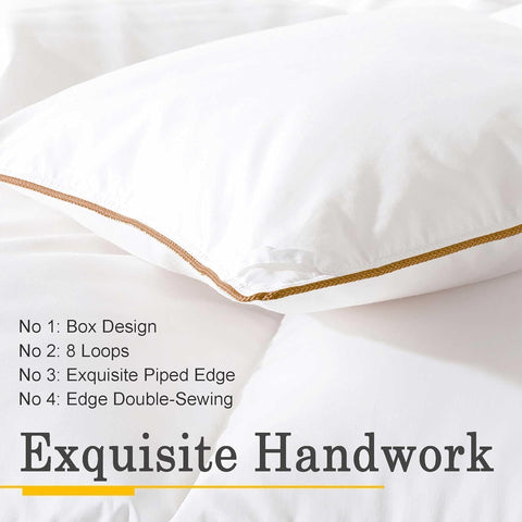 Feather Down Fiber Comforter King Size,100% Cotton Duvet Insert