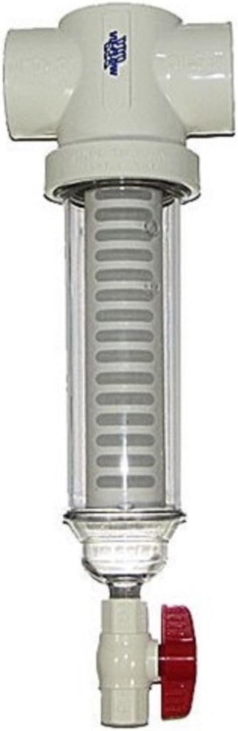 100 Mesh Rusco Vu-Flow 1.5 Inch PVC Slip Fit 50 GPM Spin Down Sand Separator/Sediment Water Filter System