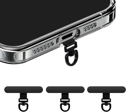 Yojaro 360° Rotating Stainless Steel Phone Tether Tab (3-Pack) - Universal for iPhone & Other Phones (Fits Wristbands/Necklaces/Crossbody Straps)