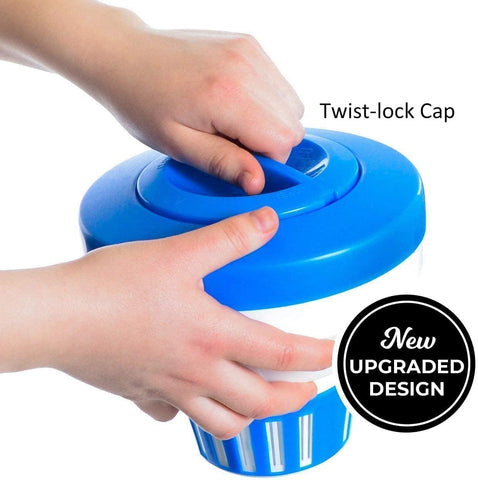 Floating Chlorine Dispenser, Pool Spa Chlorine/Bromine Floater,7" Large Capacity Floating Chlorinator & Bromine Holder Fits 3 Inch Chemical Tablets（Collapsible）
