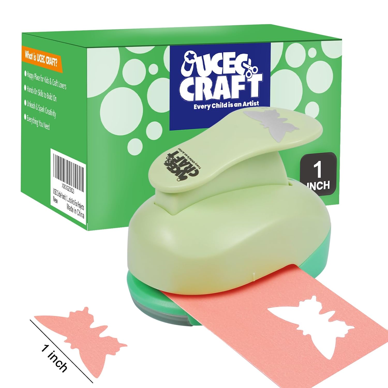 UCEC Butterfly Hole Punch, 1" Craft Punch for Paper Crafting Scrapbooking