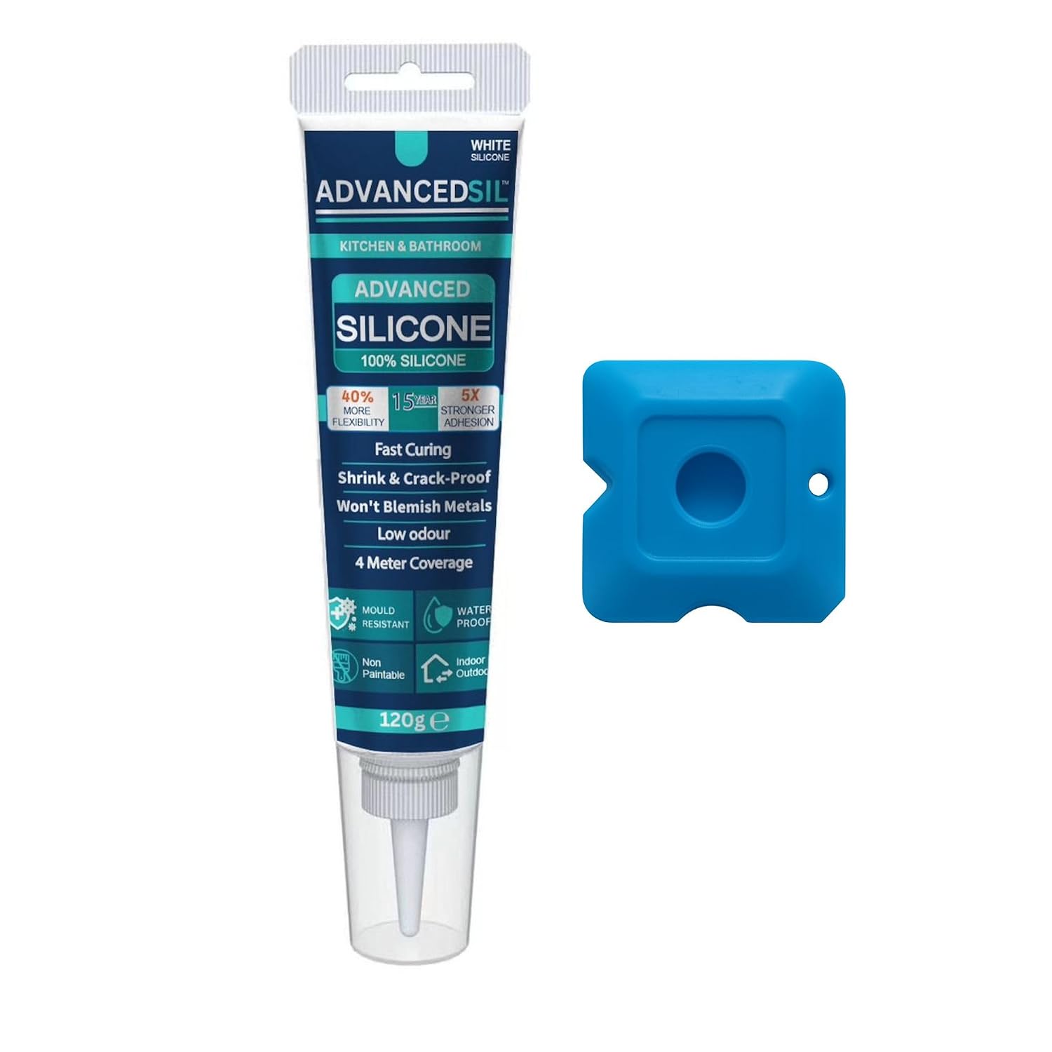 Black Silicone Sealant & Caulk Tube with Finishing Tool – Weatherproof, Flexible, Strong Adhesion for Bathroom, Roof, Window, and Automotive Sealing