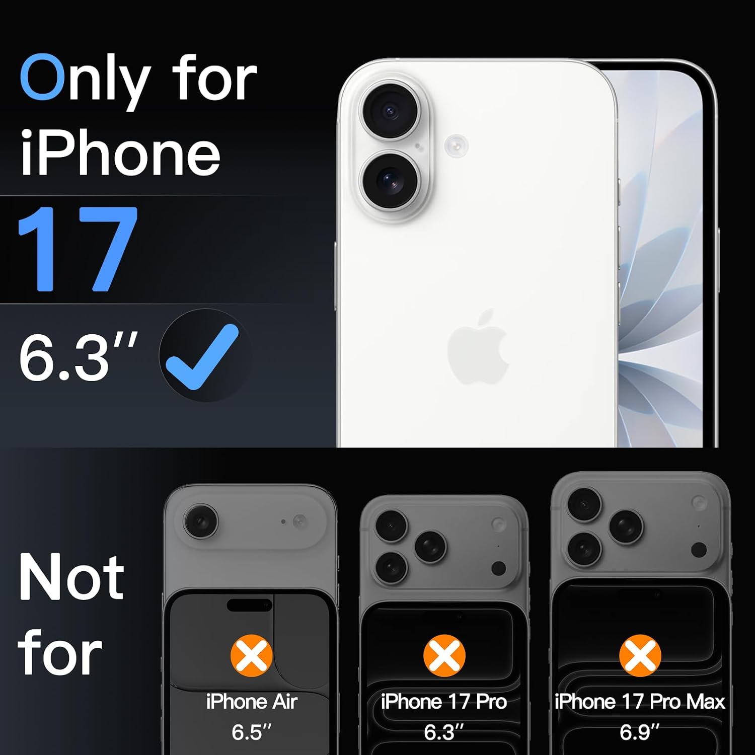 JETech Camera Lens Protector for iPhone 17, Clear, 3-Pack