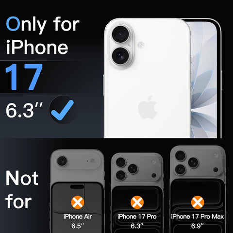 JETech Camera Lens Protector for iPhone 17, Clear, 3-Pack