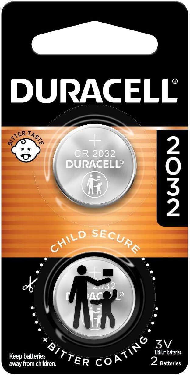Duracell 2032 Lithium Battery, 2 Count, AirTag & Key Fob, CR2032 3V Cell