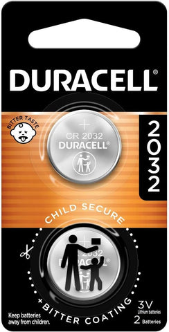 Duracell 2032 Lithium Battery, 2 Count, AirTag & Key Fob, CR2032 3V Cell