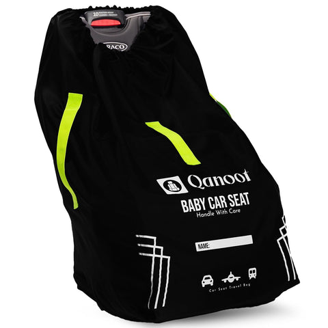 Infant Car Seat Travel Bag for Airplane - Durable Gate Check Bag for Car Seats that fits easily on Convertible Car Seats, Infant Carriers & Booster Seats (Hand Carry Bag, Black)