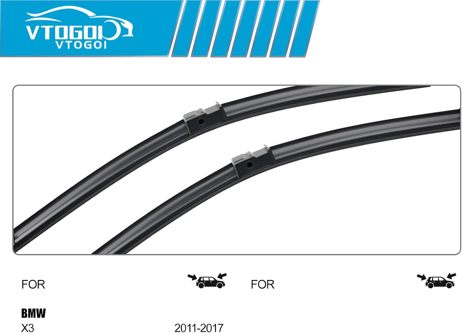 OEM Windshield Wiper Blades Replacement for BMW X3 2011 2012 2013 2014 2015 2016 2017, All Weather Original Factory Quality Front & Rear Wipers Set 26"+20"+13" (Pack of 3)