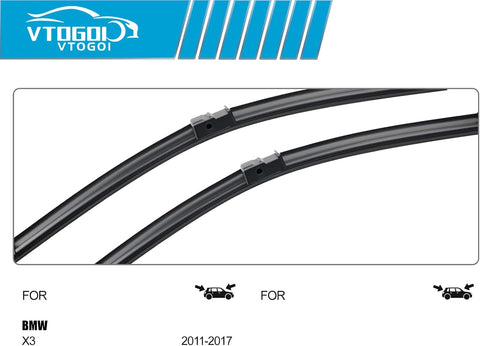 OEM Windshield Wiper Blades Replacement for BMW X3 2011 2012 2013 2014 2015 2016 2017, All Weather Original Factory Quality Front & Rear Wipers Set 26"+20"+13" (Pack of 3)