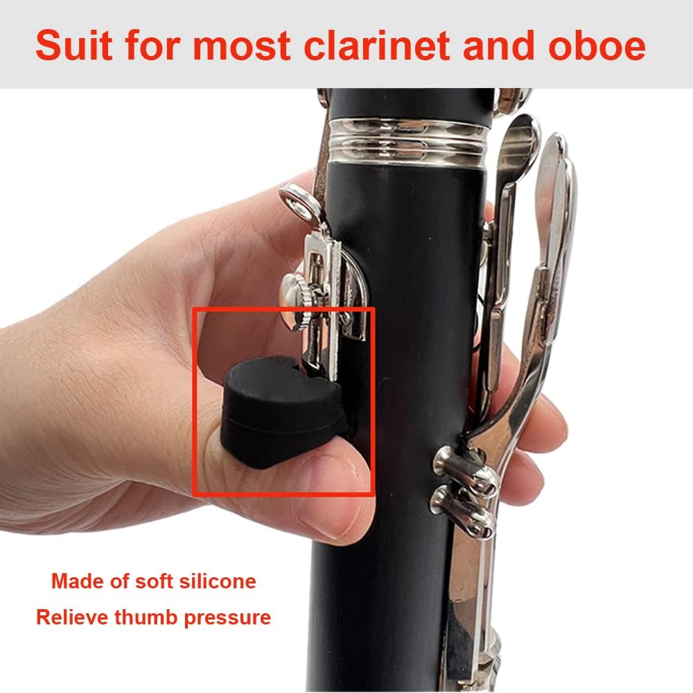 5 Pcs Soft Silicone Clarinet Oboe Thumb Rest Cushion Protector Thumb Protector Fit for Most Clarinet, 5 Colors