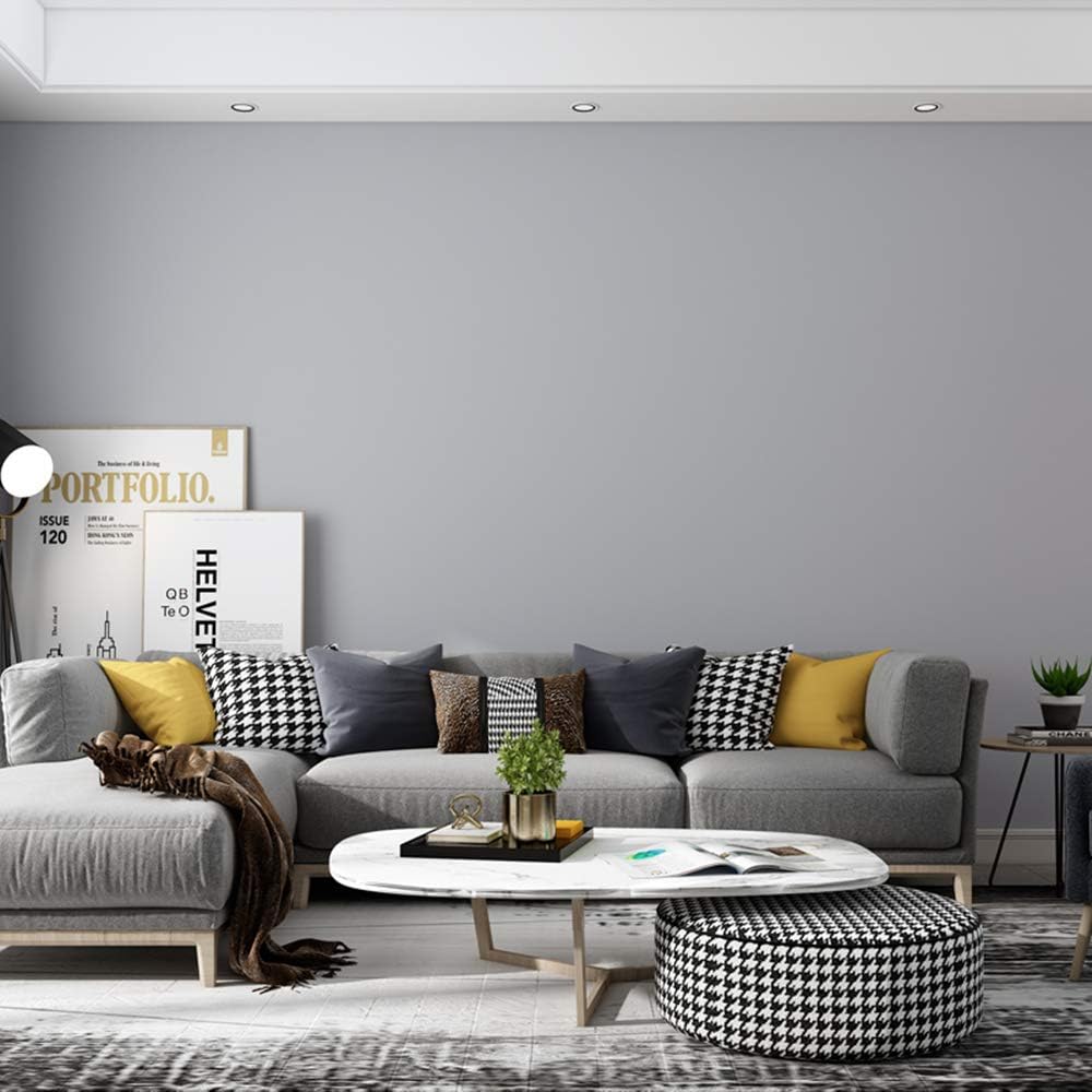 practicalWs Gray Self-Adhesive Wallpaper Film Stick Paper Easy to Apply