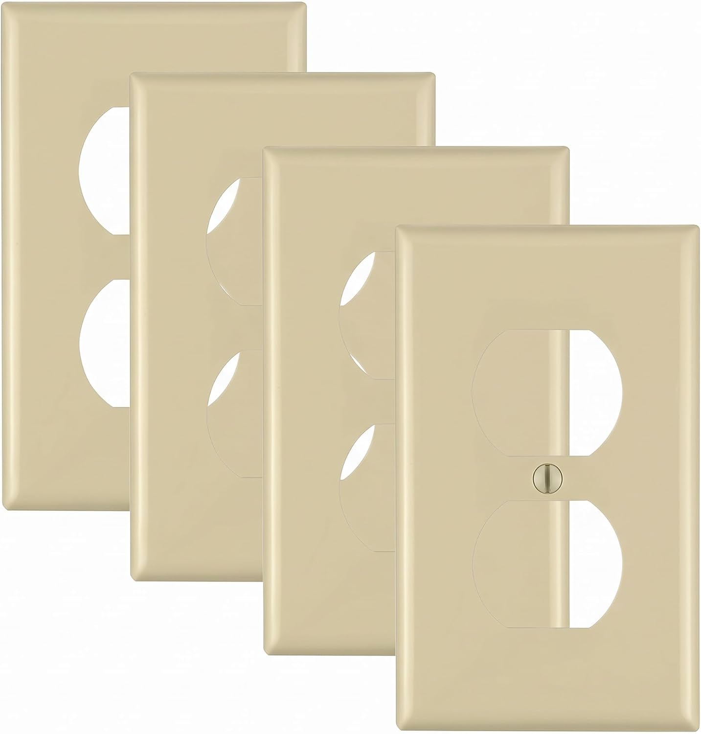 Leviton 1-Gang Duplex Device Receptacle Wallplate, Standard Size, Thermoplastic Nylon, Device Mount, 1 Pack, 80703-W, White
