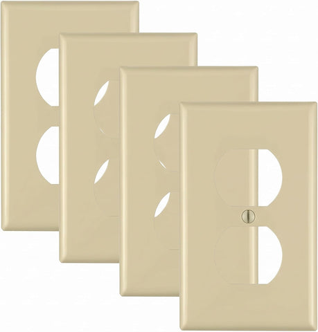 Leviton 1-Gang Duplex Device Receptacle Wallplate, Standard Size, Thermoplastic Nylon, Device Mount, 1 Pack, 80703-W, White