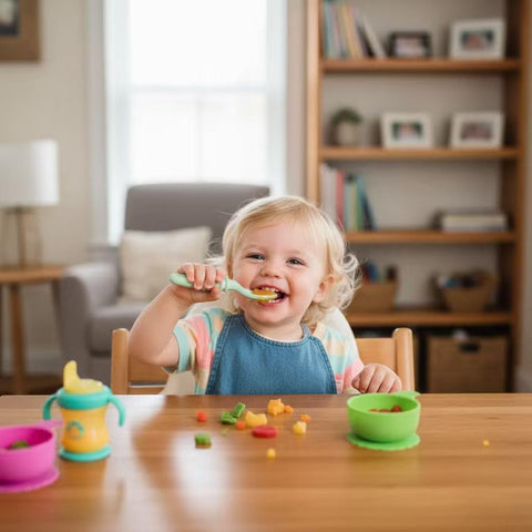 PandaEar 7 Pack Silicone Baby Feeding Spoon, Baby Led Weaning