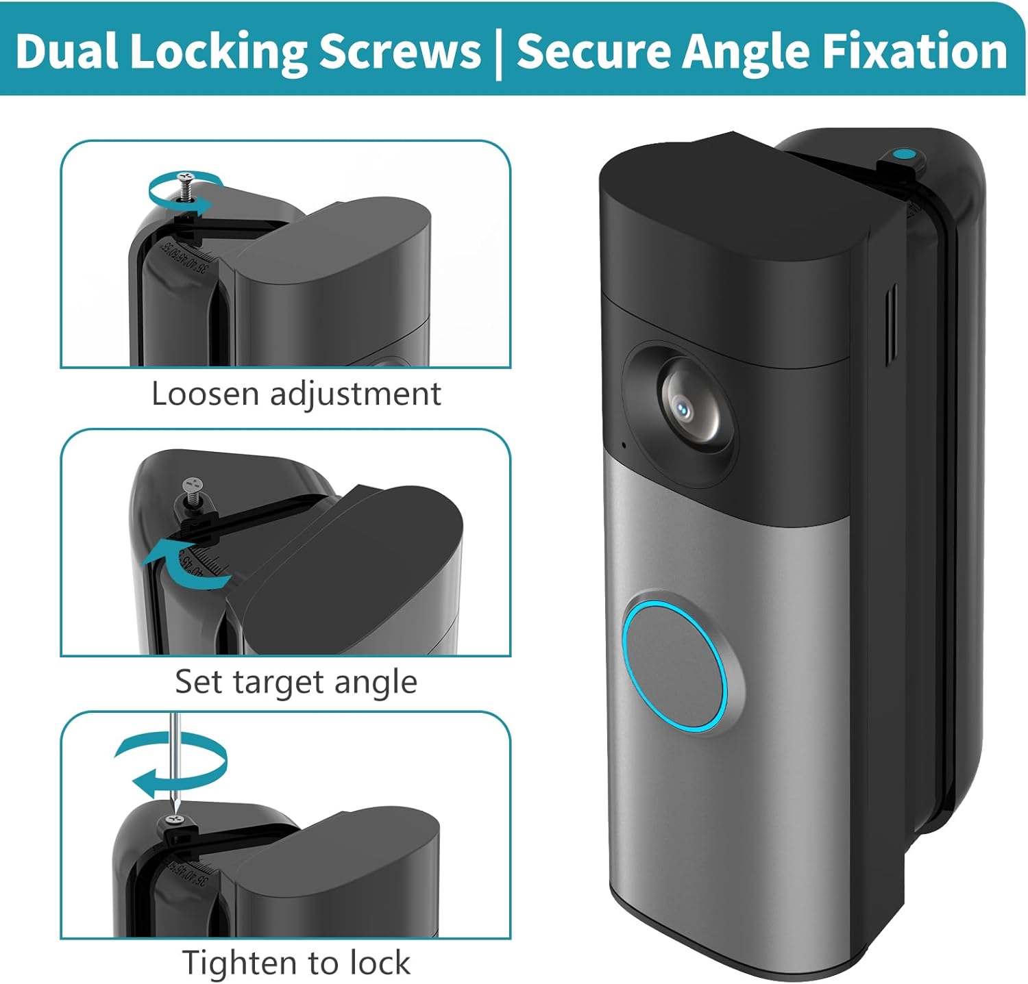 All-New Ring/Blink Doorbell Angle Mount, 30-55° Left/Right Corner Mount Kit