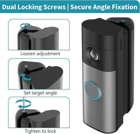 All-New Ring/Blink Doorbell Angle Mount, 30-55° Left/Right Corner Mount Kit