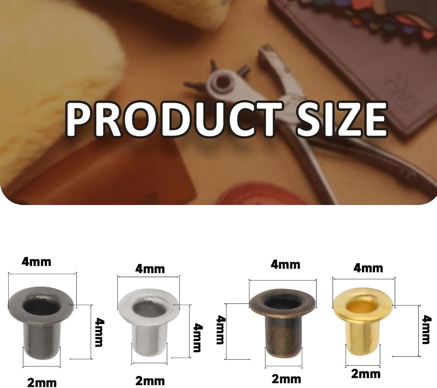Litoexpe 800 Pcs 2mm Tiny Grommets Eyelets, Metal Grommet Kit Hole
