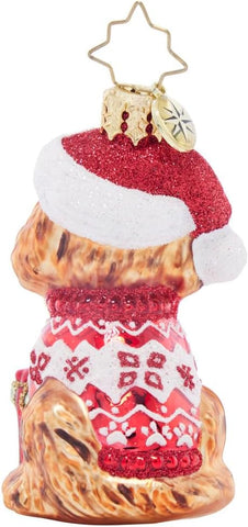 Christopher Radko Hand-Crafted European Glass Christmas Tree Decorative Ornament, Festive Furry Friend Gem