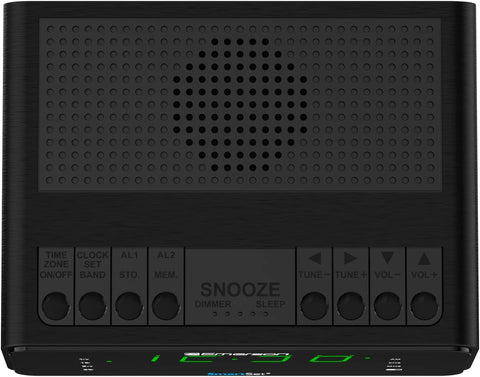 Emerson CKS1900 SmartSet Dual Alarm Clock Radio with AM/FM Digital Tuning, Auto Time Setting, 20 Presets, Jade Green LED Display, Snooze, Sleep Timer & Battery Backup