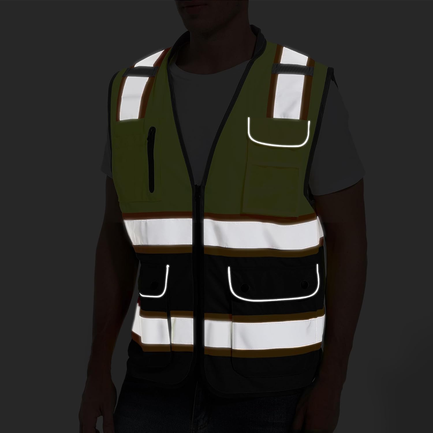 ArcRidge Reflective Safety Vest for Men and Women - High Visibility Construction Vest - Dual Tone Reflective Strips