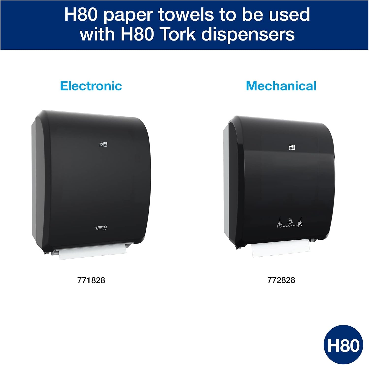 Tork Roll Hand Towel White H80, Premium, 6 rolls, 8030630 | Compatible with H80 Dispensers, 1-Ply, Premium Quality, FSC Certified