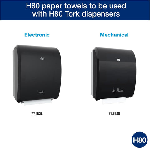 Tork Roll Hand Towel White H80, Premium, 6 rolls, 8030630 | Compatible with H80 Dispensers, 1-Ply, Premium Quality, FSC Certified