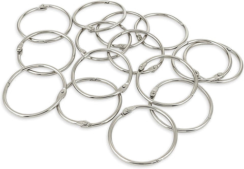 KTOJOY 2 Inch (15 Pack) Loose Leaf Binder Book Rings, with Metal Nickel Plated for Key,and Index Cards, for School, Home, or Office, Silver