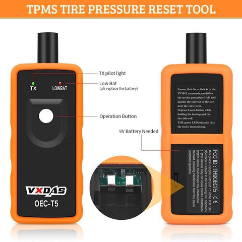 VXDAS TPMS Relearn Tool Only for GM Vehicles (2006-2024 Chevy/Buick/GMC/Opel/Cadillac) Original Sensor with 315/433 MHz, Tire Sensors Pressure Monitor System Reset Tool OEC-T5-2025 Edition