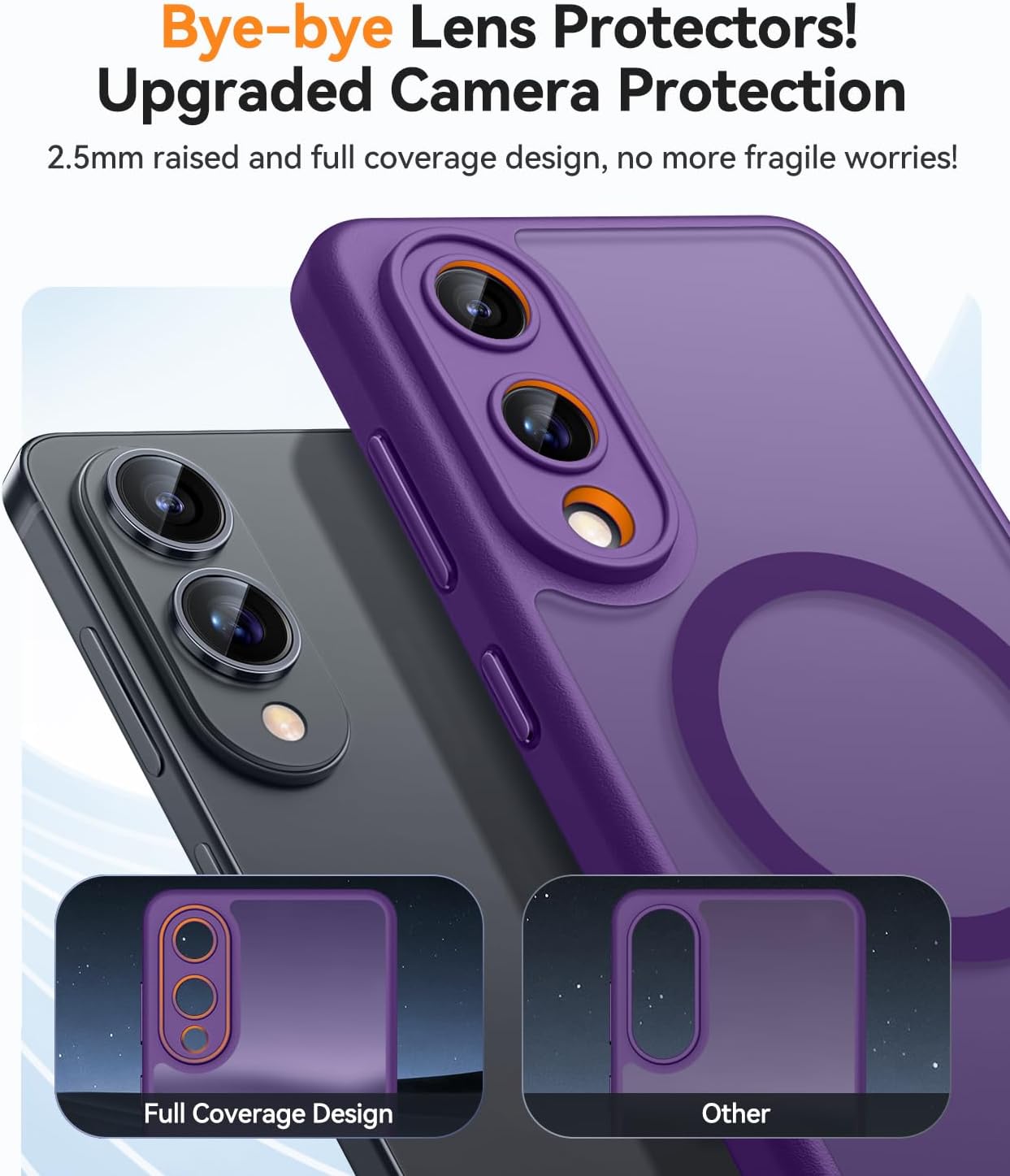CANSHN Magnetic Shockproof for Samsung Galaxy S25 Edge Case Deep Purple
