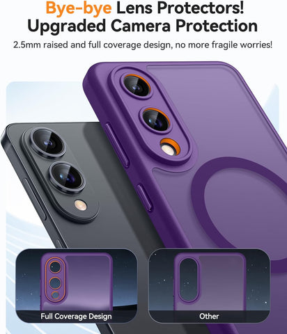 CANSHN Magnetic Shockproof for Samsung Galaxy S25 Edge Case Deep Purple