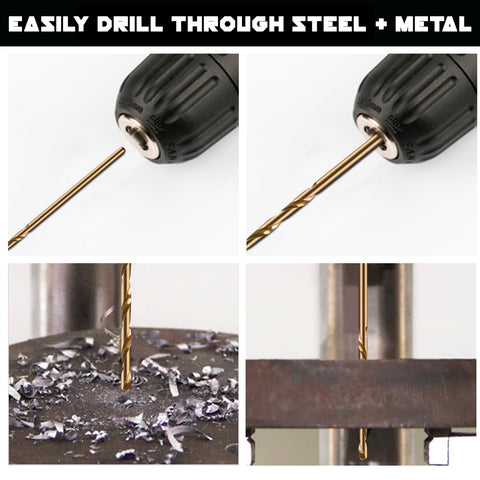 Narwhal 19/32" Cobalt Drill Bits - 3 Pack - 6" Length - M35 Cobalt, Perfect for Metal, Stainless Steel, Cast Iron & More! Includes Storage Case
