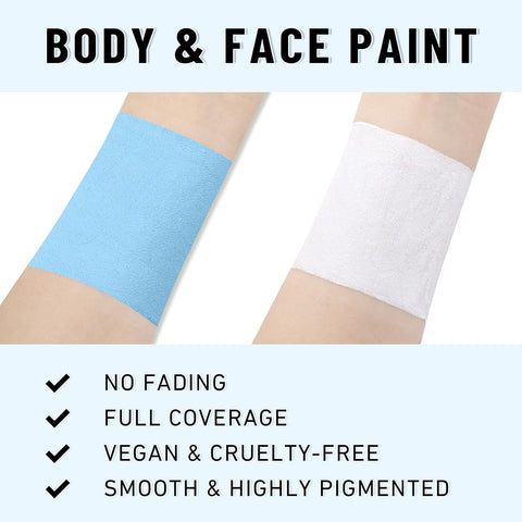 BADCOLOR Argentina Light Blue White Face Body Paint Stick Set, Oil Based Fan Makeup Stick, Waterproof Sweatproof Face Paint for Football, Rugby, Softball, Baseball, Lacrosse, Sports Accessories