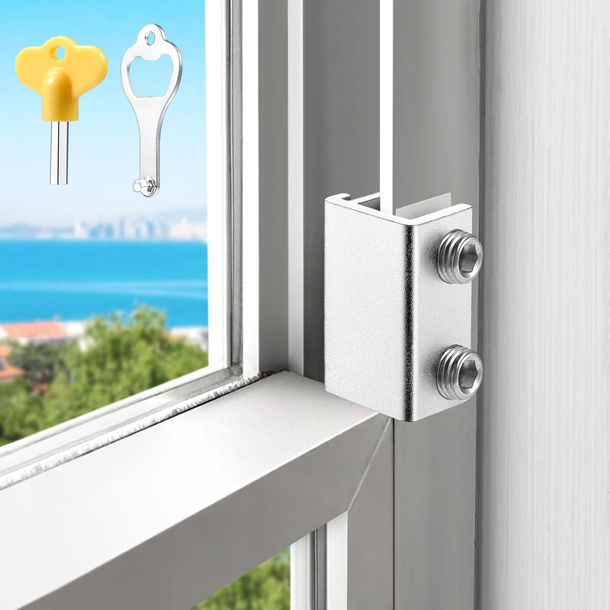 Sliding Window Locks with Key，2 Sets for Horizontal Vertica Window