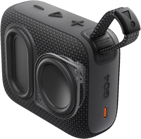 JBL Go 4 - Ultra-Portable, Waterproof and Dustproof Bluetooth Speaker, Big JBL Pro Sound with Punchy bass, 7-Hour Built-in Battery, Made in Part with Recycled Materials (Black)