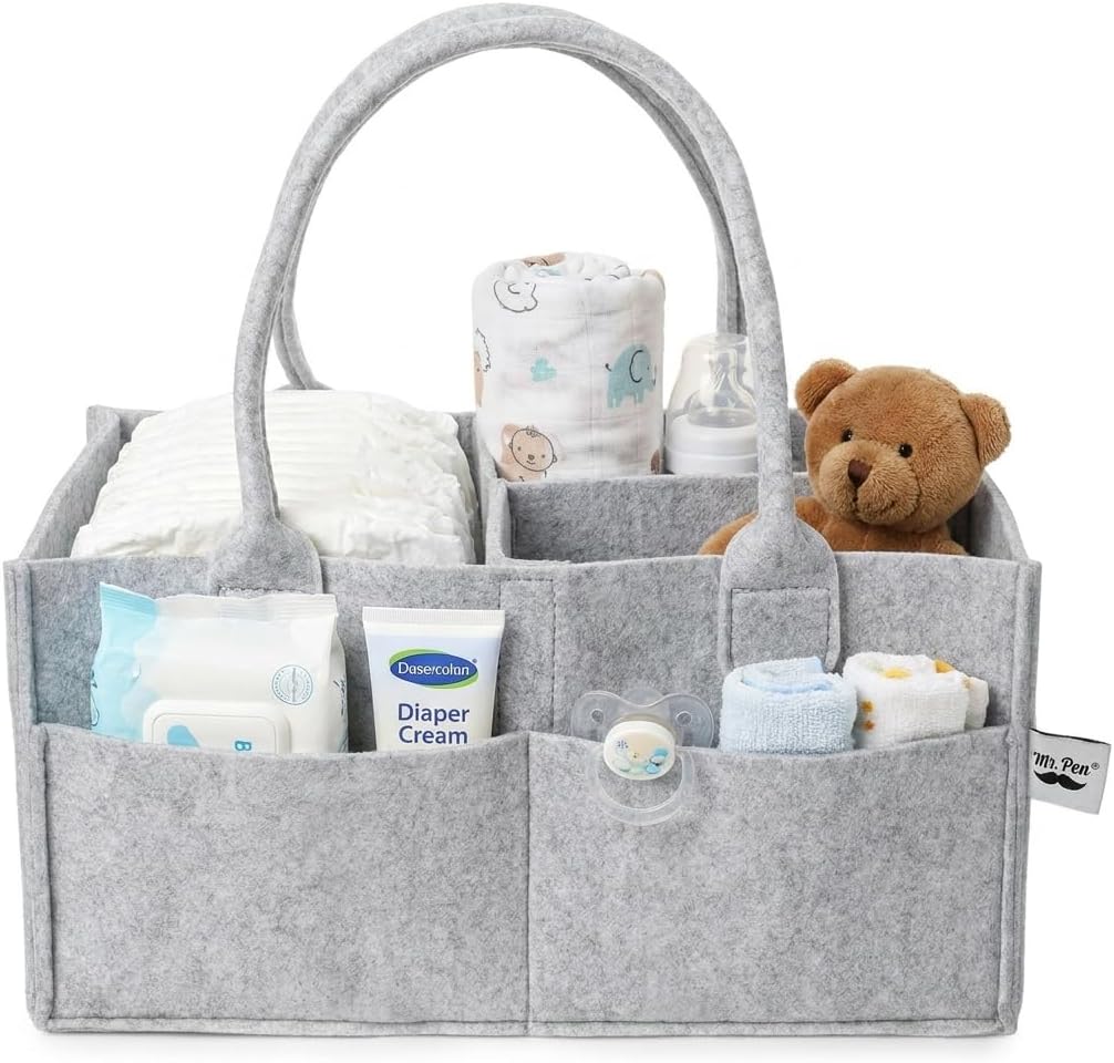 Mr. Pen- Baby Diaper Caddy Organizer, Gray, Medium