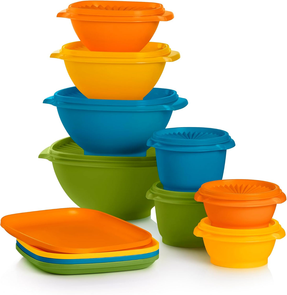 Tupperware Heritage 20-Piece Retro Set (4 Plates, 8 Containers, 8 Lids)