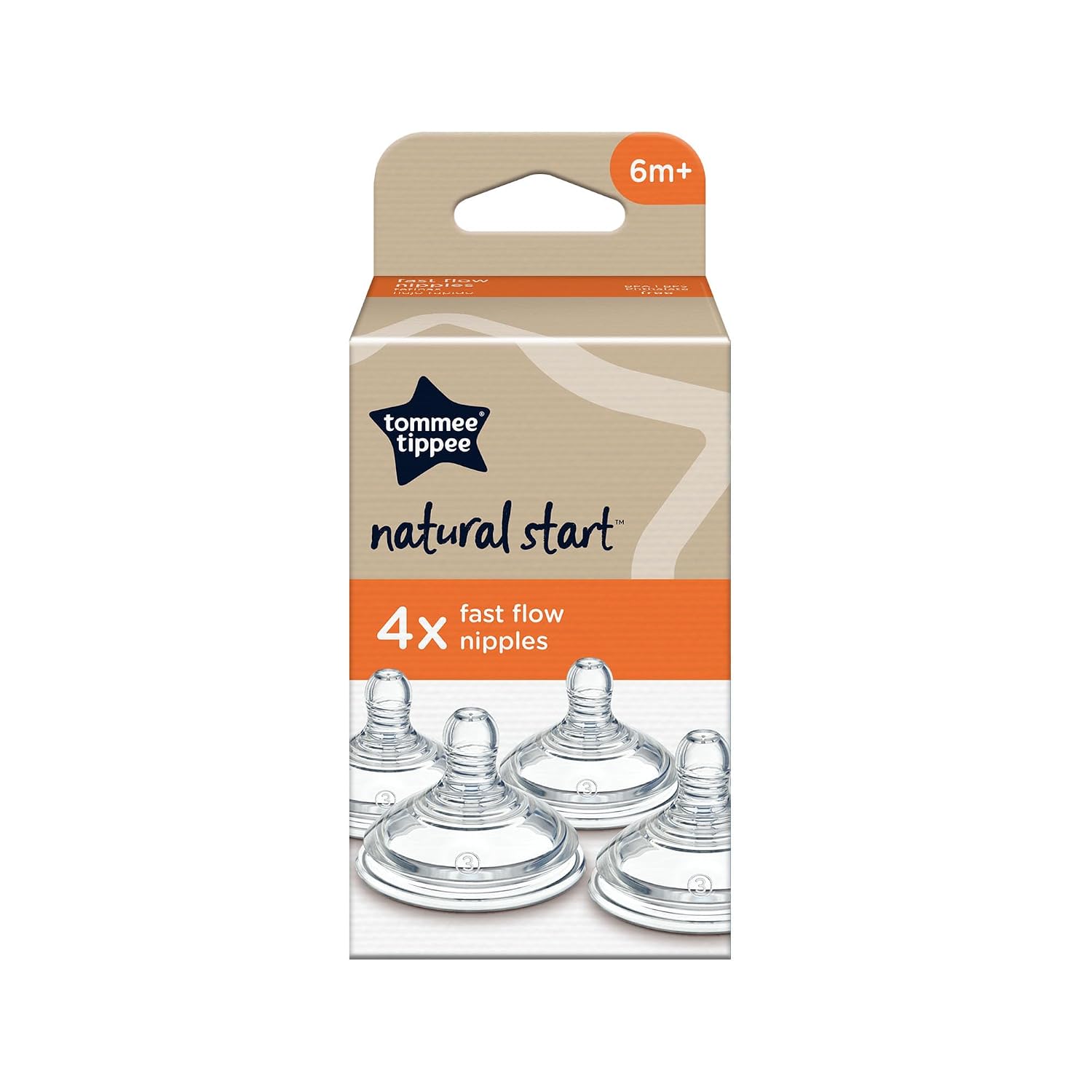 Tommee Tippee Natural Start Bottle Nipples, Fast Flow, 6m+