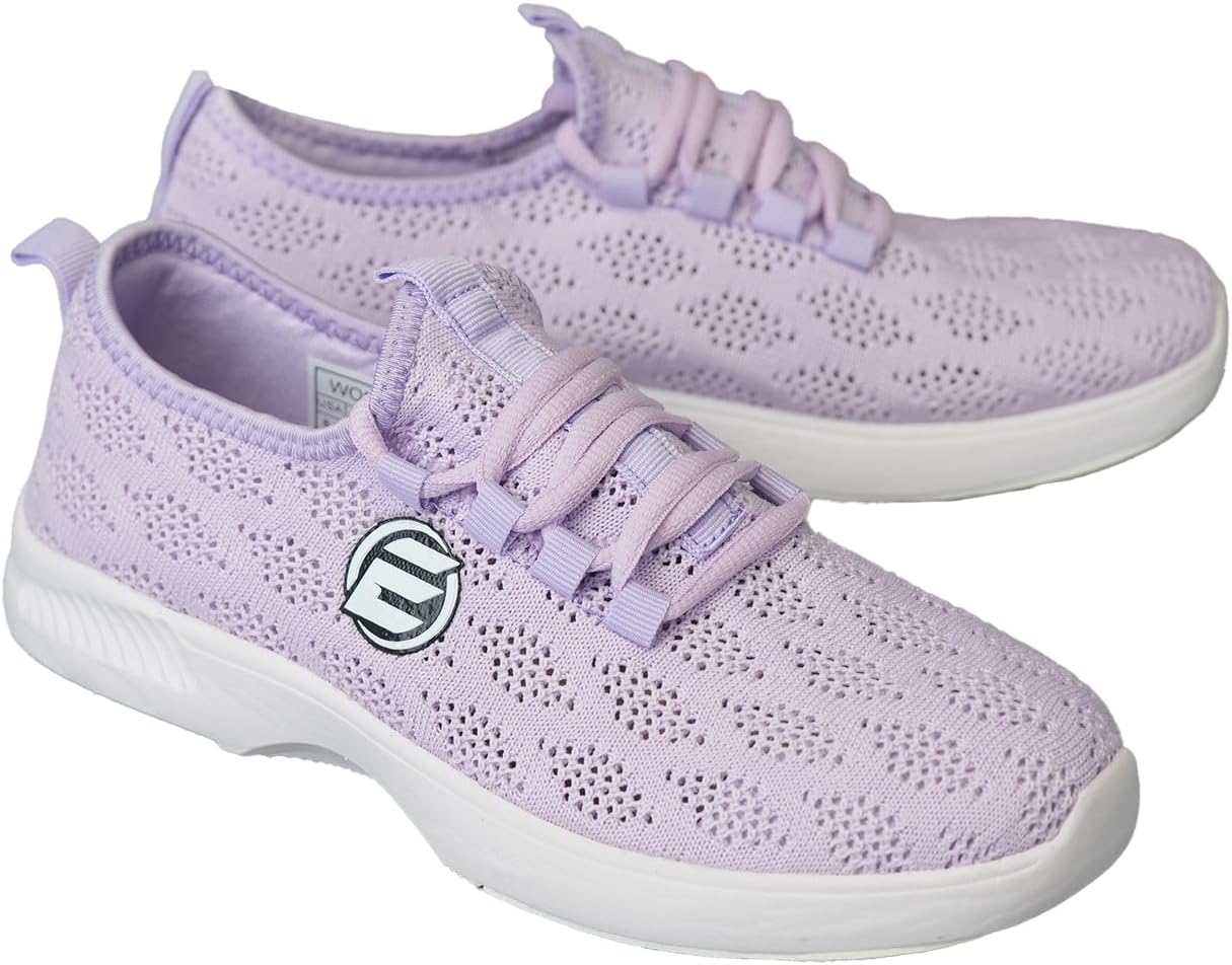 ELITE Women's Kona Slip-On Bowling Shoes - Lightweight Athletic, Breathable Knit, Universal Soles