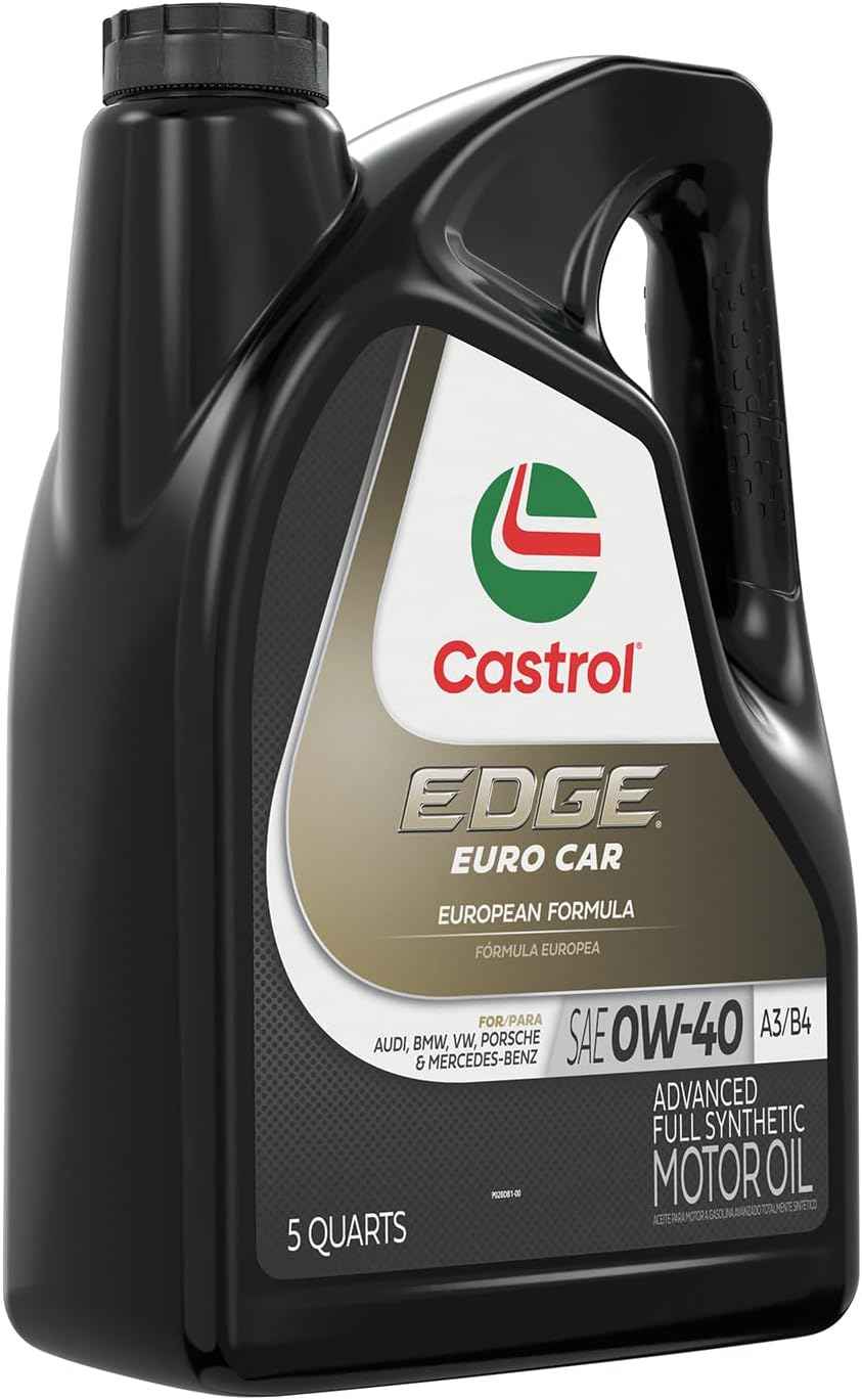 Castrol Edge Euro 0W-40 A3/B4 Advanced Full Synthetic Motor Oil, 5 Quarts