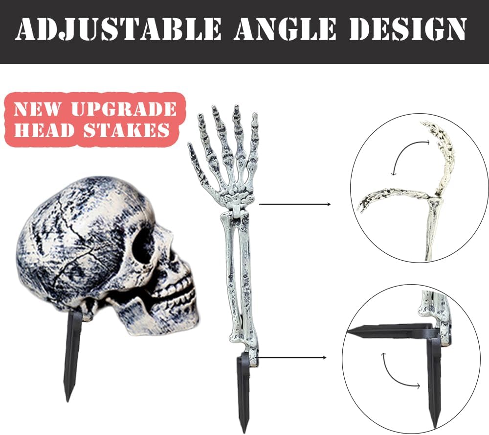 AISENO Realistic Skeleton Stakes Halloween Decorations for Lawn Stakes Garden Halloween Skeleton Decoration Outdoor